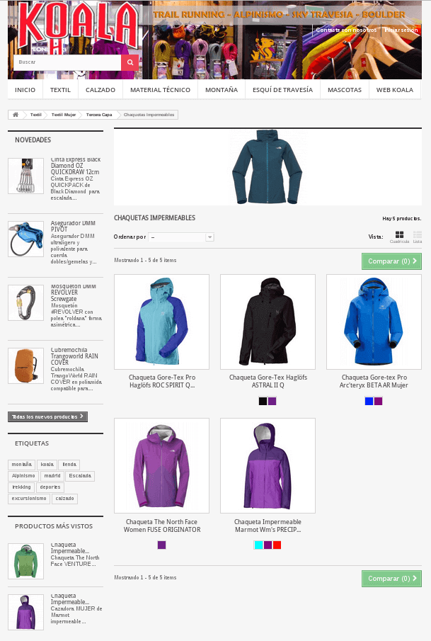 Chaquetas impermeables en Deportes Koala