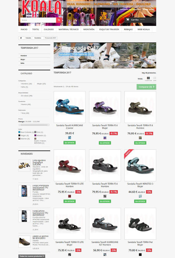 Sandalias TEVA verano 2017 - tienda.deporteskoala.com